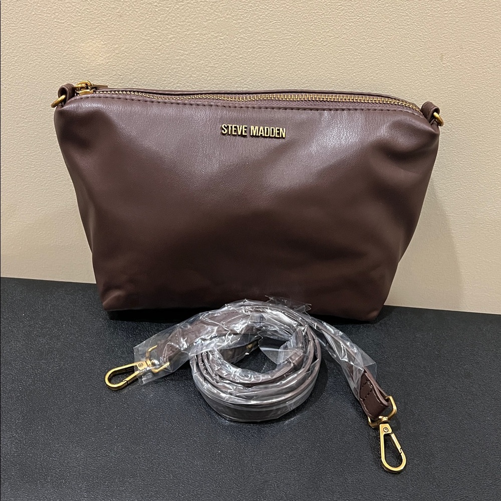 Steve Madden | Chocolate Hobo Bag w/ Extra Crossbody Bag & Strap. - Picture 13 of 14